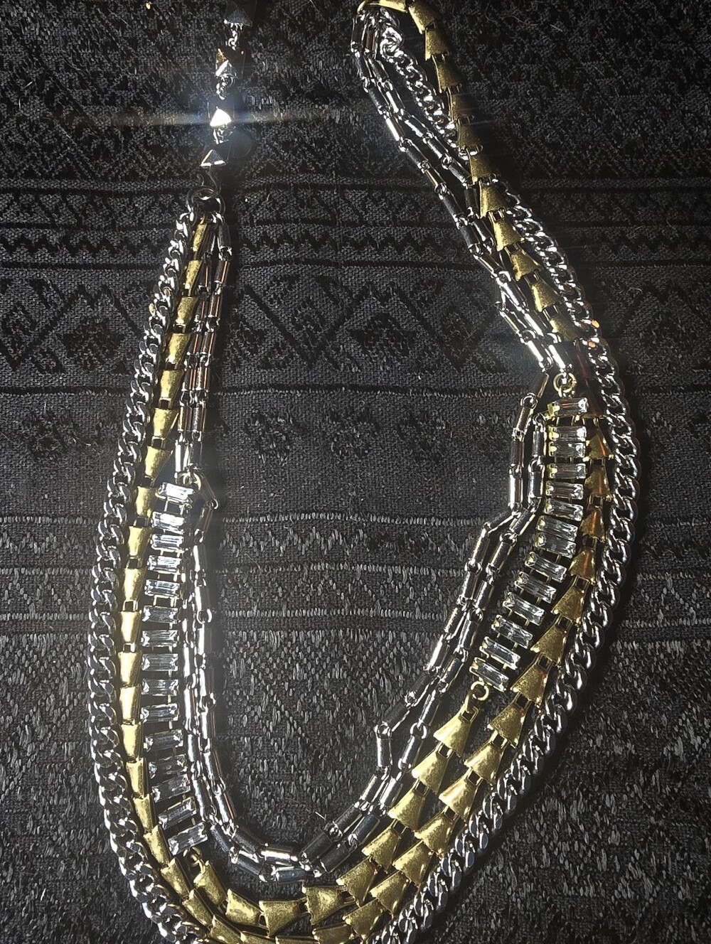Stella & Dot Gold and Silver Multi-Strand Statement Necklace